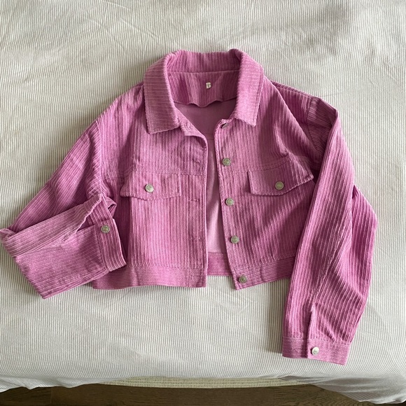 Single Breasted Corduroy Crop Jacket - Picture 6 of 7